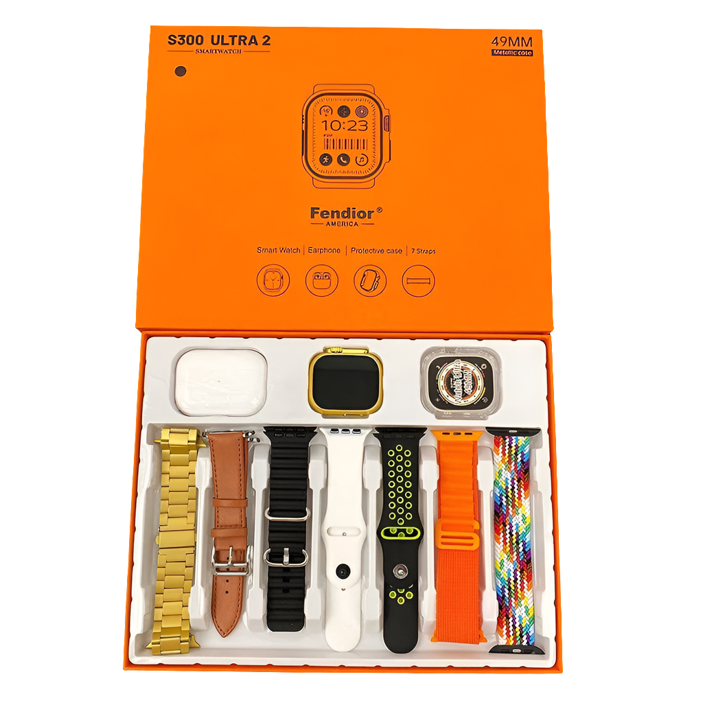 Fendior S300 7 Straps Smartwatch Plus Airpods